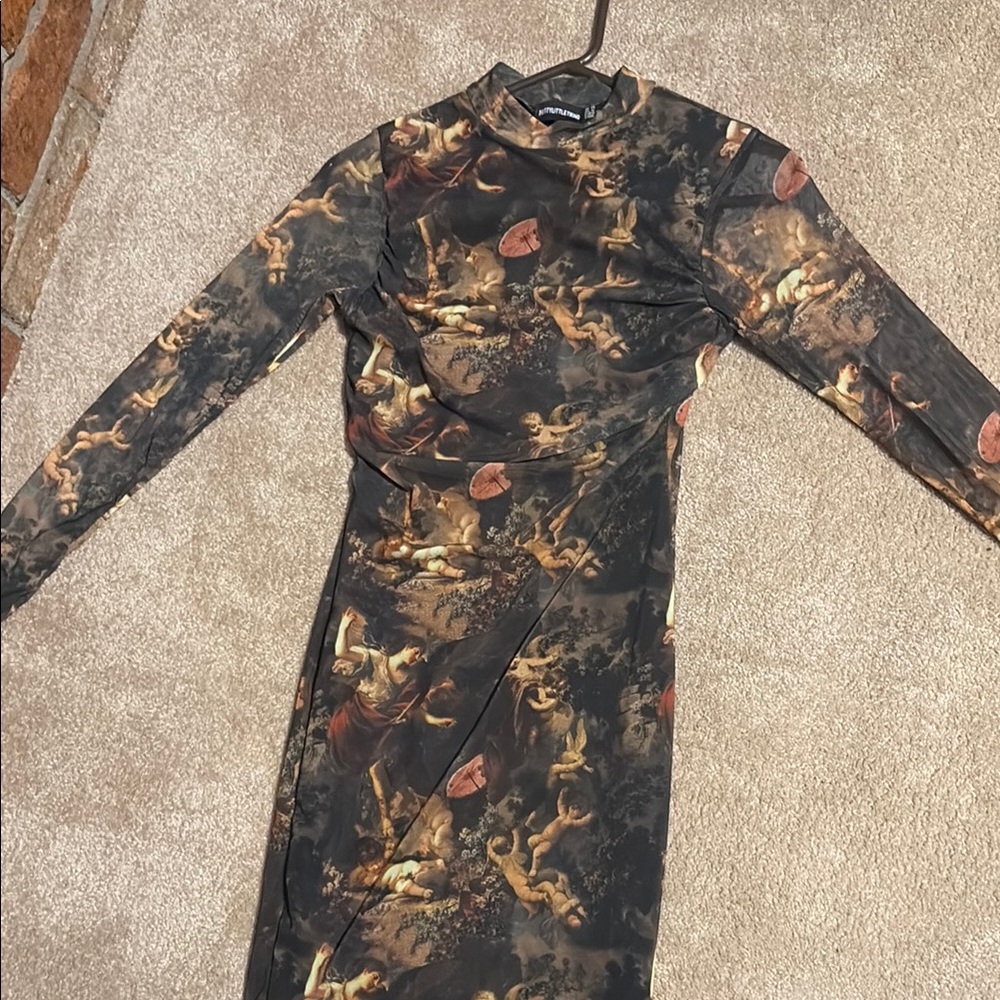 Black Bodycon Maxi Dress with Long Cuffed Sleeves and Mock Neck for Cocktail